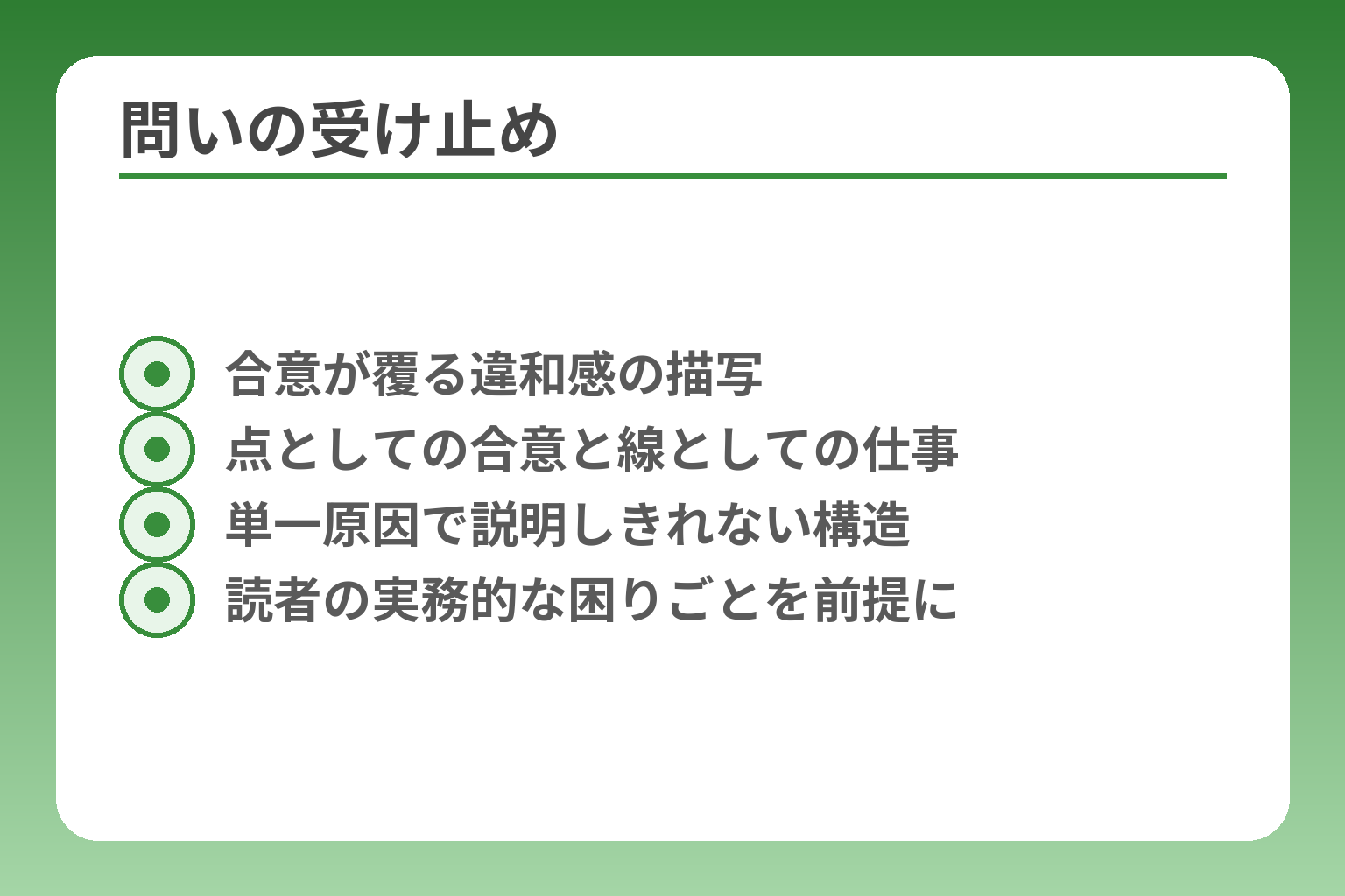 問いの受け止め