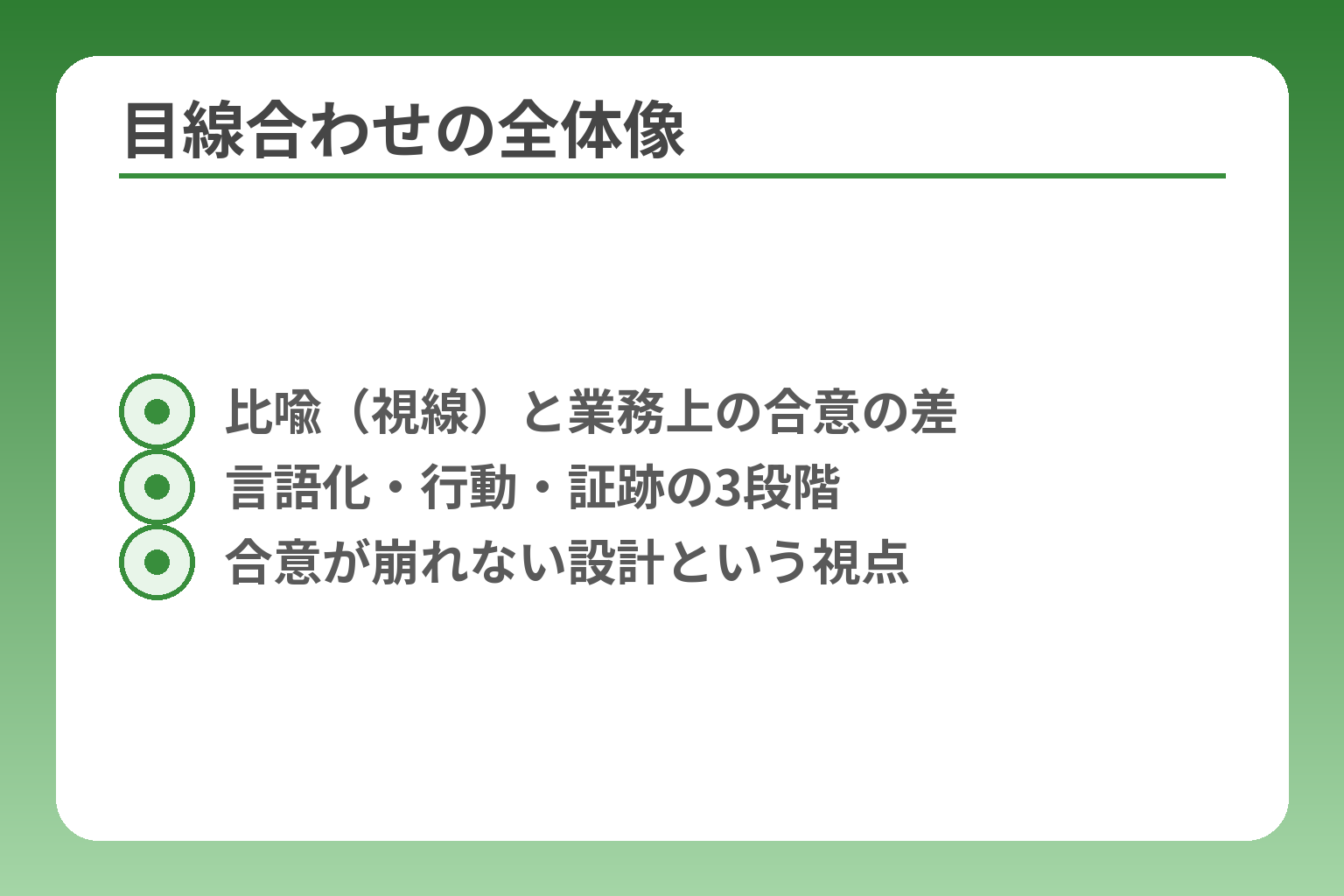 目線合わせの全体像