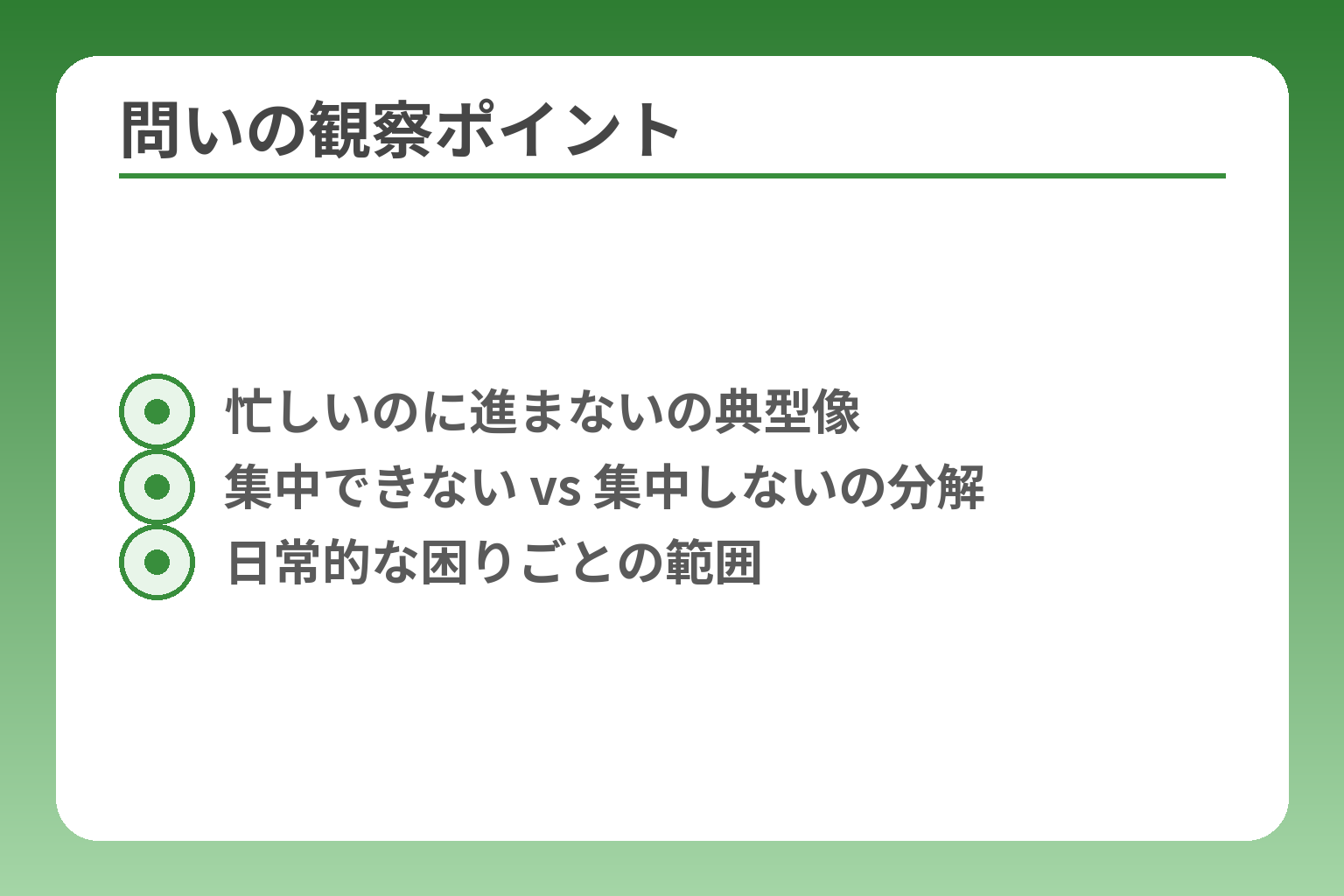 問いの観察ポイント