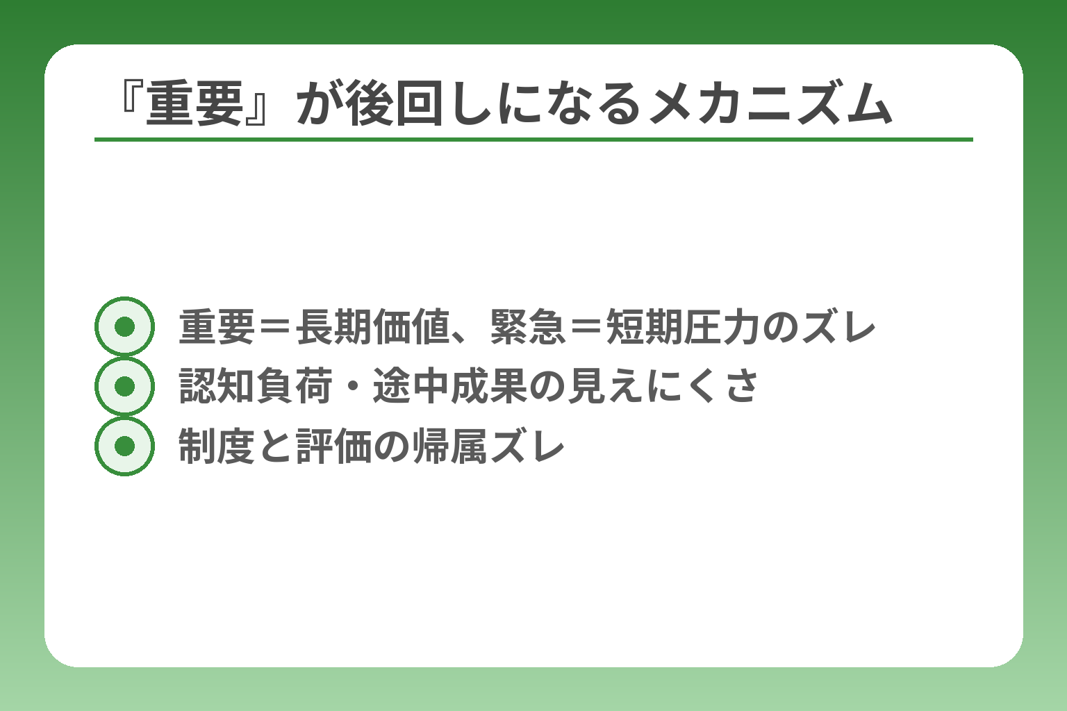 『重要』が後回しになるメカニズム