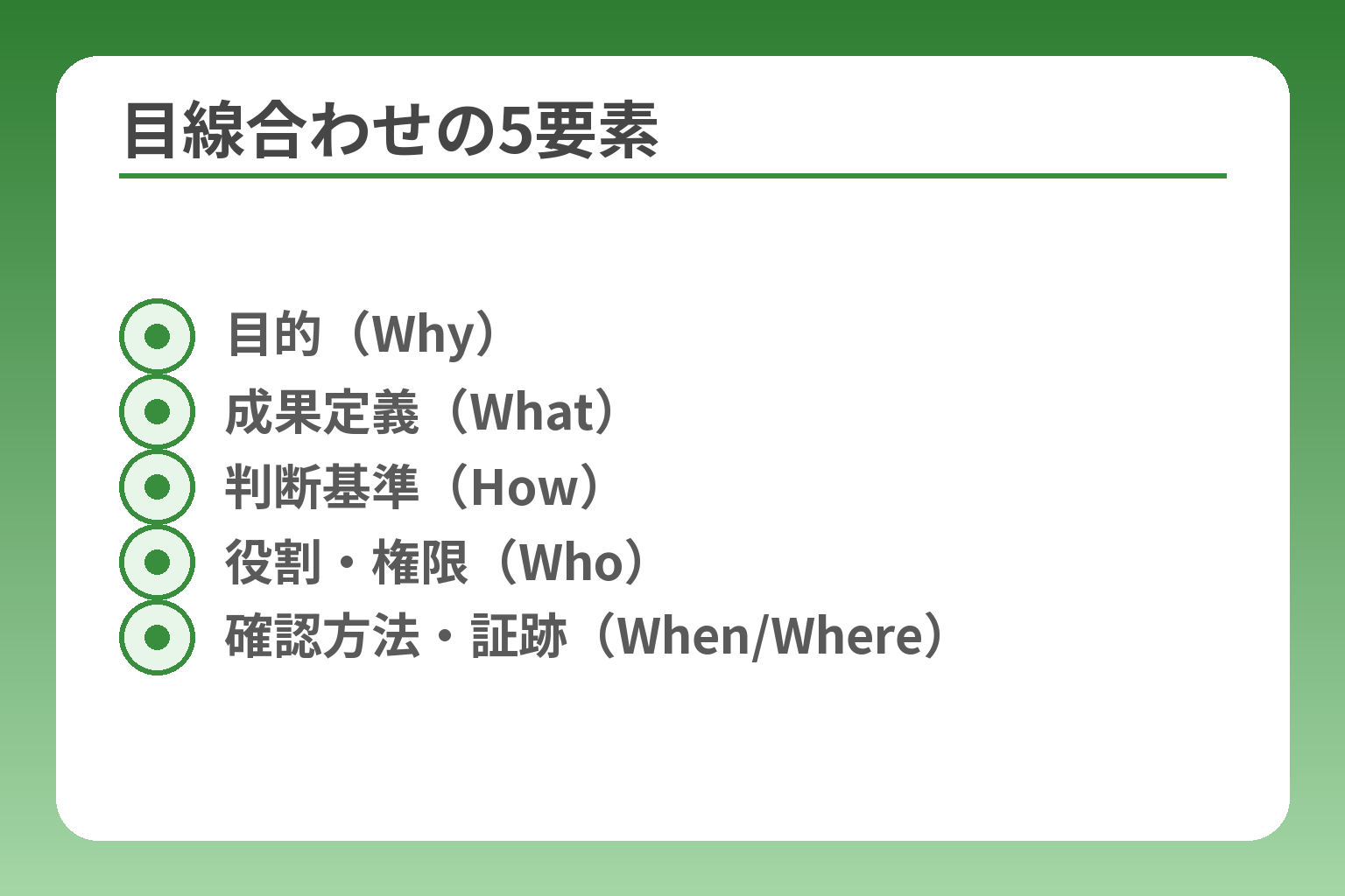目線合わせの5要素