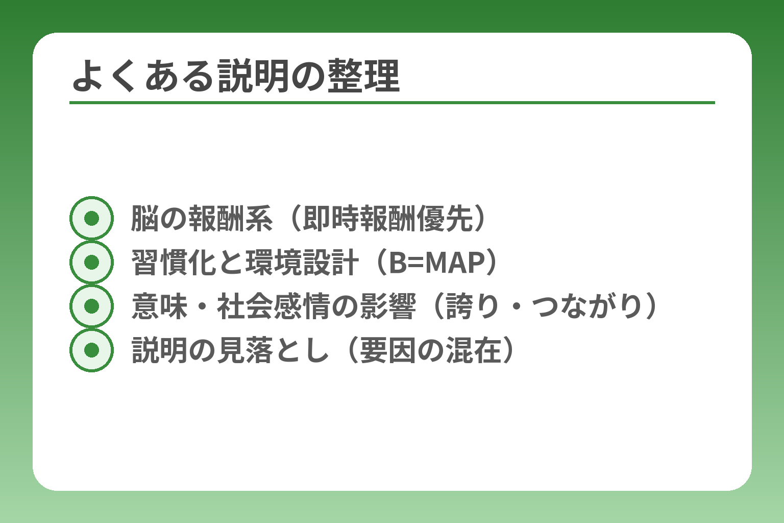 よくある説明の整理