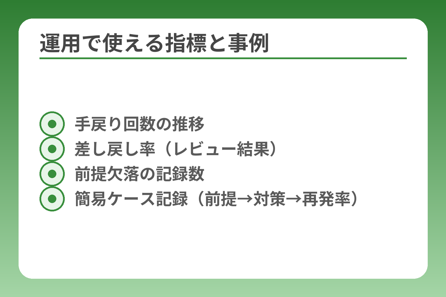 運用で使える指標と事例