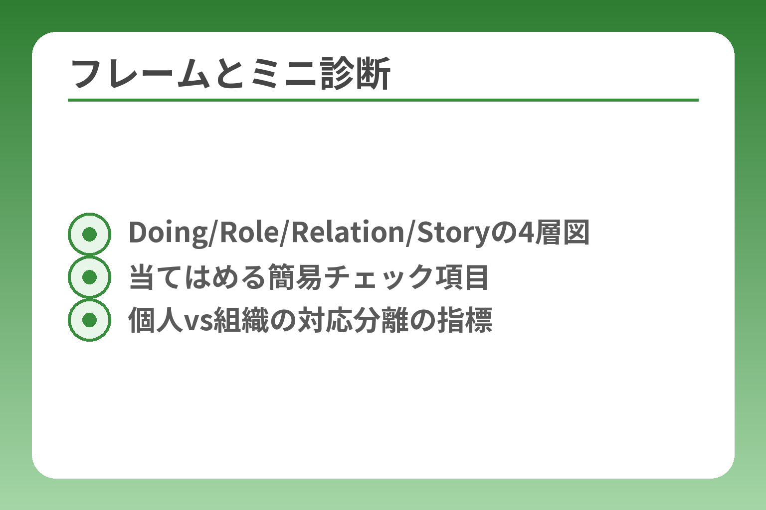 フレームとミニ診断