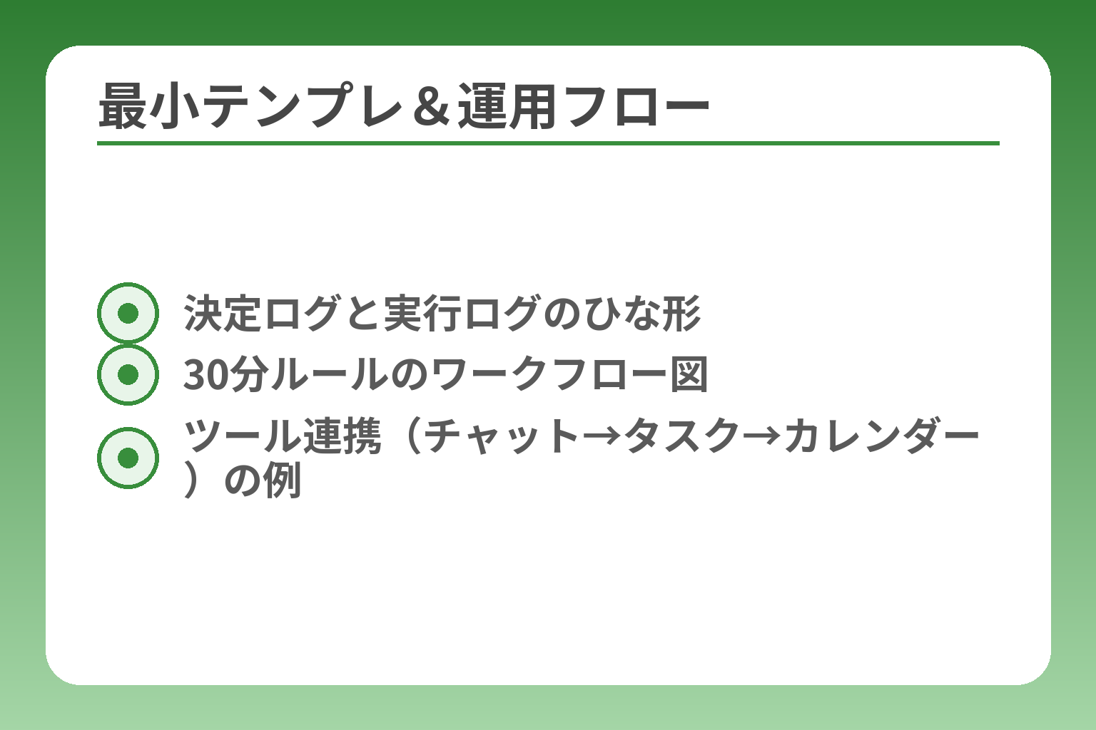 最小テンプレ＆運用フロー